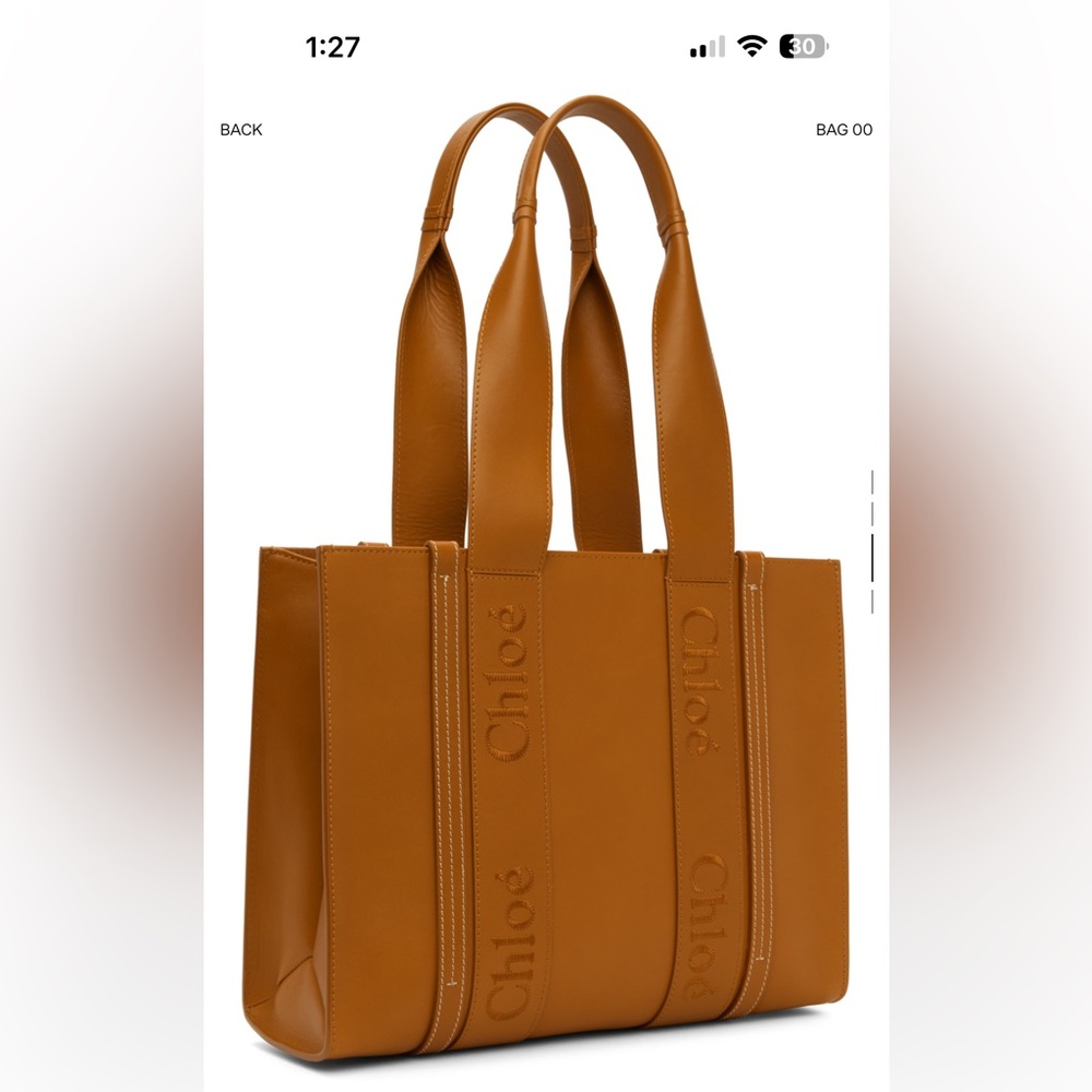 Tan Leather Chloe medium woody tote - Picture 10 of 11